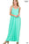 V-NECK CAMI MAXI DRESS WITH SIDE POCKETS